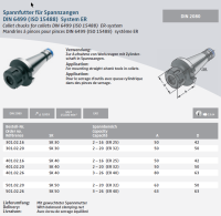 Coller chucks SK40 ER40 DIN 2080
